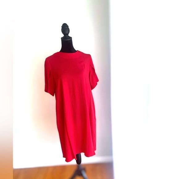 Anthropologie & OTHER STORIES Red mini Swing Babydoll dress size  4 - Picture 15 of 16
